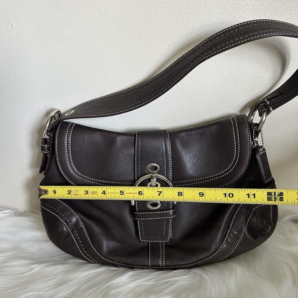 Coach Soho Flap Dark Brown Leather Shoulder Bag J0776-F10910 Excellent - Picture 12 of 13